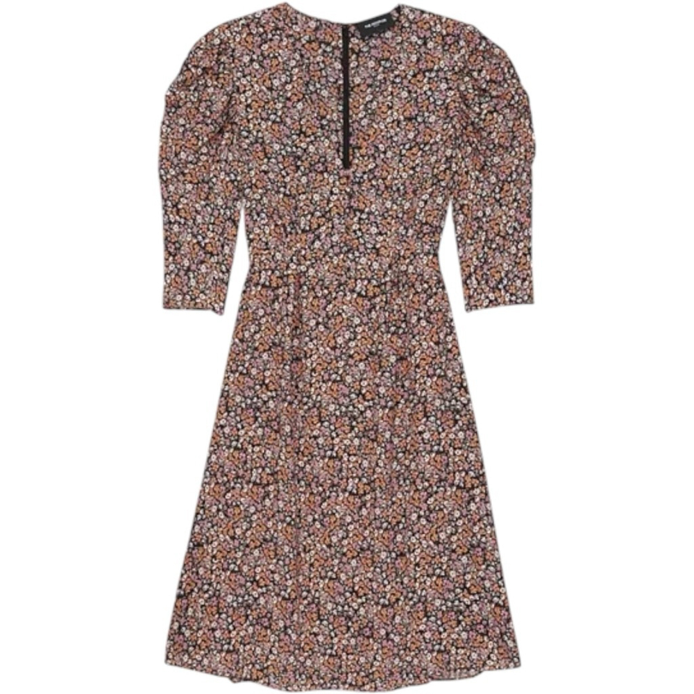 THE KOOPLES Puff Sleeve Cottagecore Floral Print Mini Dress Pink Size 1 (US 4) - Picture 2 of 9